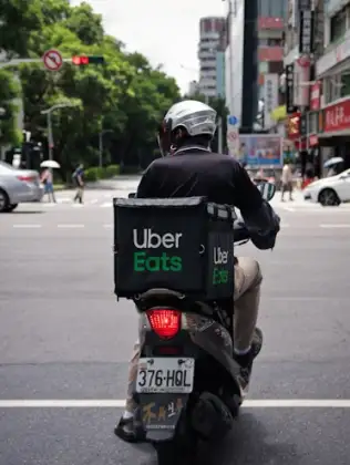 Delivery courier carrying an order
