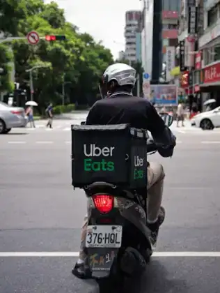Delivery courier carrying an order
